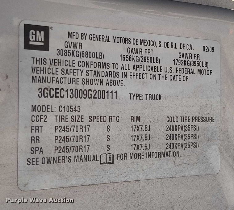 image for item EV5397 2009 Chevrolet Silverado 1500 Crew Cab pickup truck