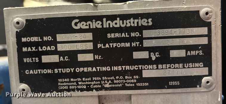 image for item FG1651 1998 Genie AWP-24 vertical lift
