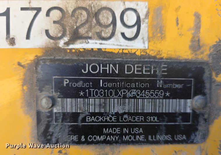 image for item FI0715 2019 John deere 310L backhoe