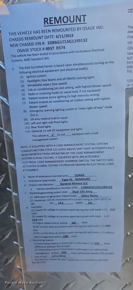 image for item FI0716 2016 Chevrolet Express 4500 ambulance