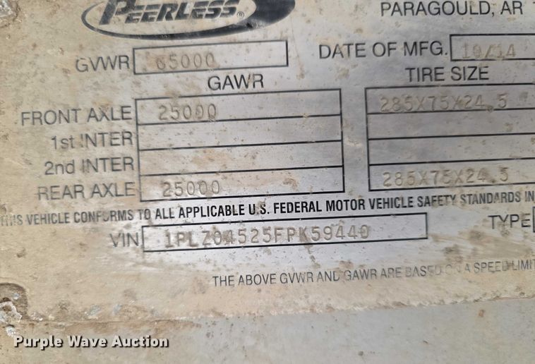 image for item FI0717 2015 Peerless 45SWO walking floor trailer