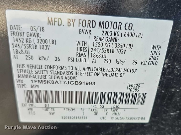 image for item FI0729 2018 Ford Explorer Police Interceptor SUV