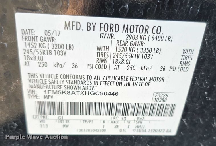 image for item FI0730 2017 Ford Explorer Police Interceptor SUV