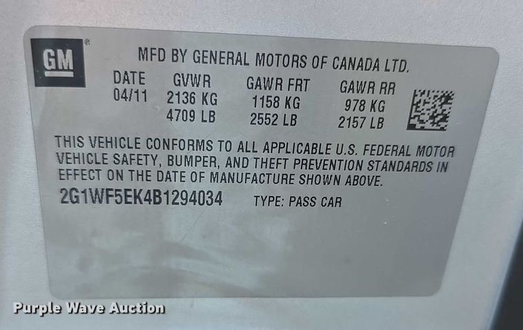 image for item FI0731 2011 Chevrolet Impala 