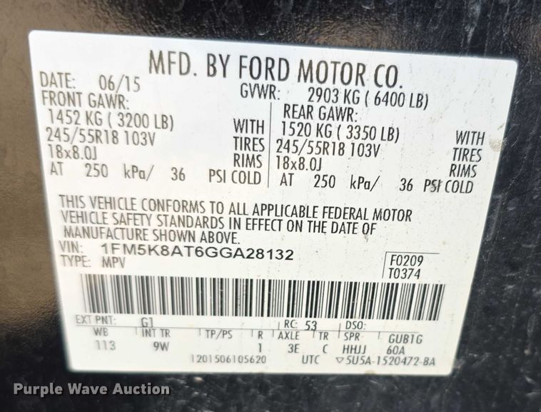 image for item FI0733 2016 Ford Explorer Police Interceptor SUV