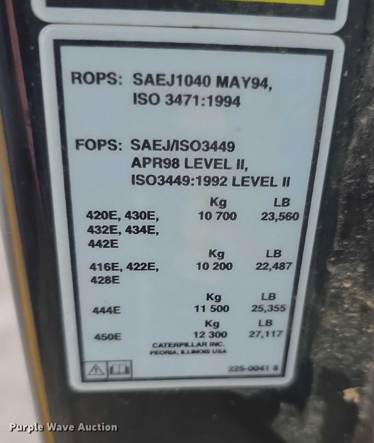 image for item FK0657 2008 Caterpillar 450E backhoe