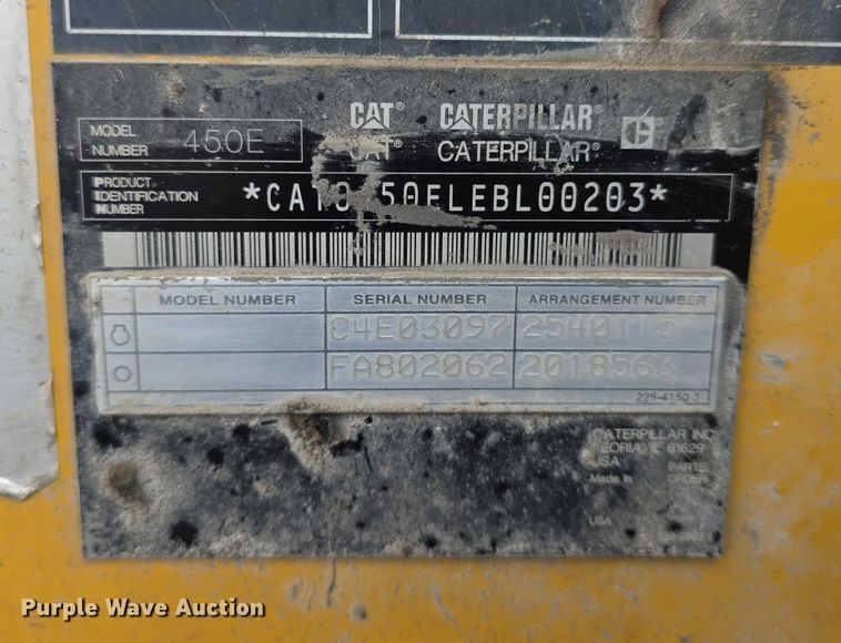 image for item FK0657 2008 Caterpillar 450E backhoe