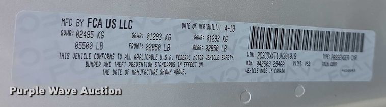 image for item FK0667 2018 Dodge Charger 