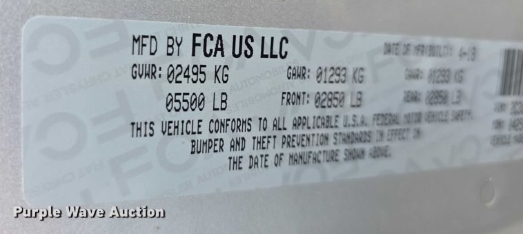 image for item FK0667 2018 Dodge Charger 