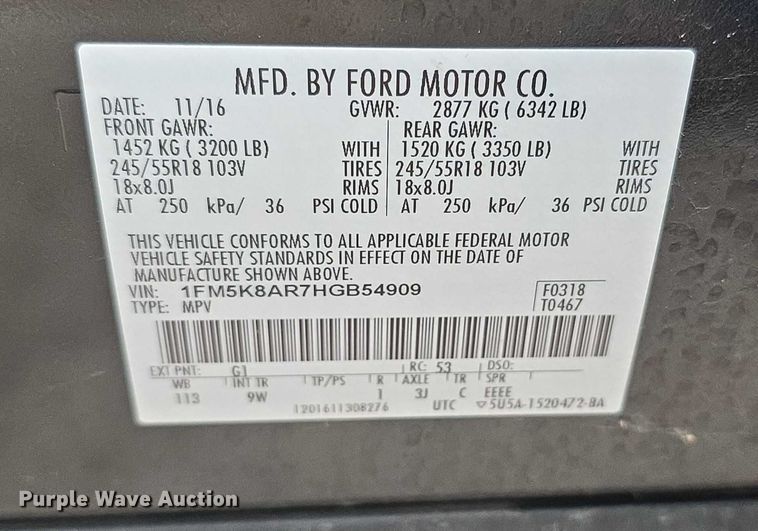 image for item FK0670 2017 Ford Explorer Police Interceptor SUV