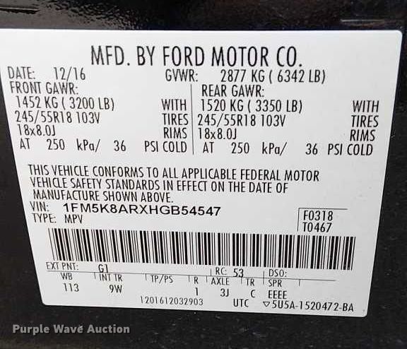 image for item FK0674 2017 Ford Explorer Police Interceptor SUV