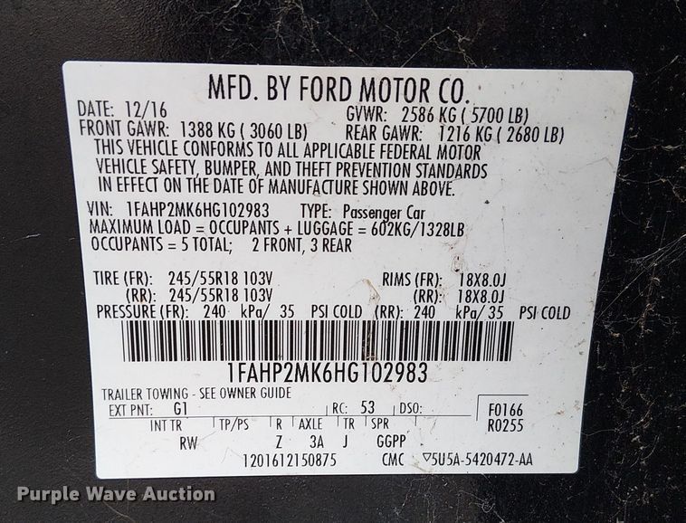 image for item FK0676 2017 Ford Taurus Police Interceptor 