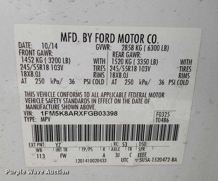 image for item FK0677 2015 Ford Explorer Police Interceptor SUV