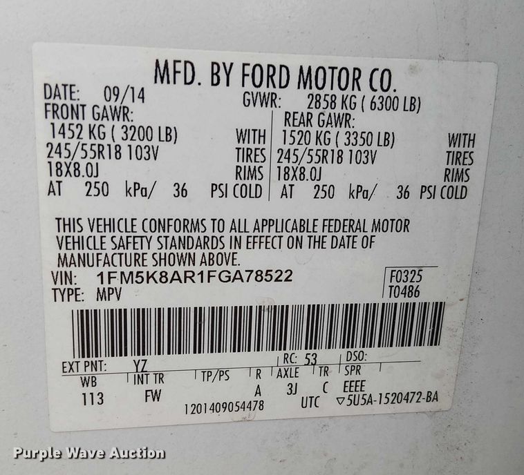 image for item FK0679 2015 Ford Explorer Police Interceptor SUV