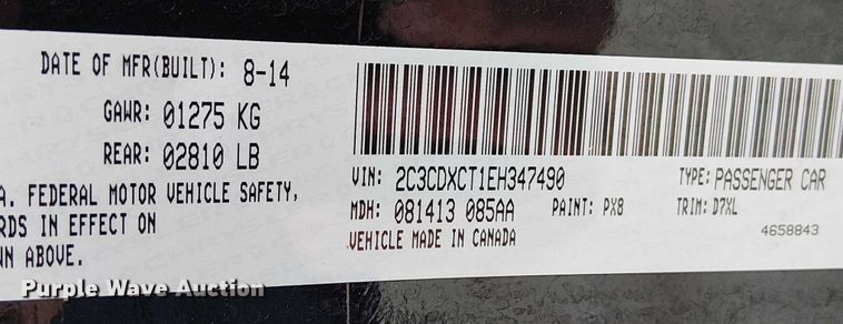 image for item FK0680 2014 Dodge Charger 