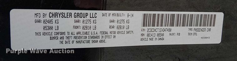 image for item FK0680 2014 Dodge Charger 