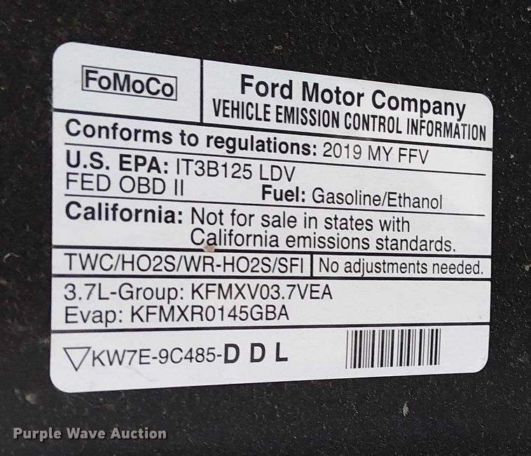 image for item FK0683 2019 Ford Taurus Police Interceptor 