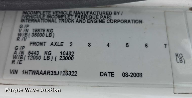 image for item FK0686 2009 International Work Star bucket truck