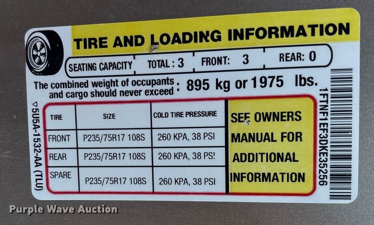 image for item OE9257 2013 Ford F150 pickup truck