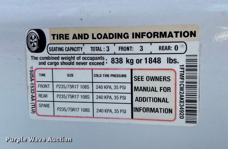 image for item OE9264 2010 Ford F150 pickup truck