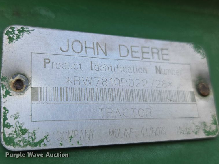 image for item DT4715 1999 John Deere 7810 MFWD tractor
