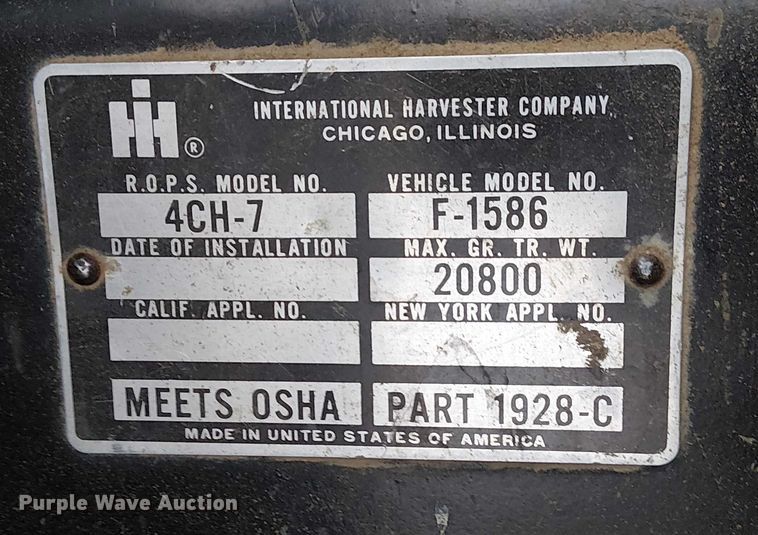 image for item FK0874 International F1586 tractor