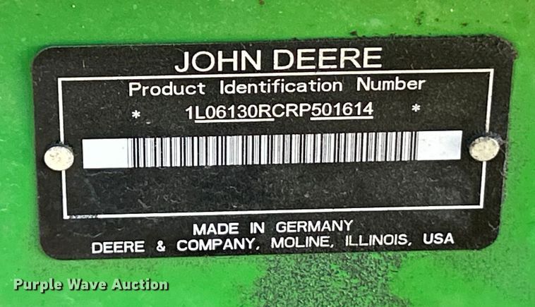 image for item YA1646 2024 John Deere 6R130 MFWD tractor