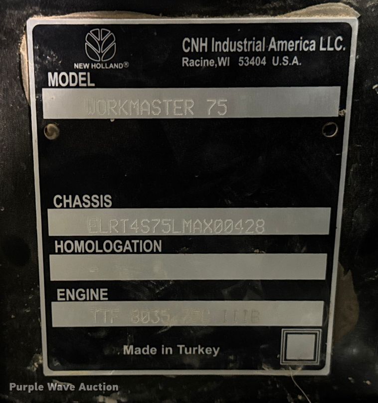 image for item YA1771 2021 New Holland Workmaster 75 MFWD tractor