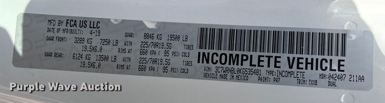 image for item EA7151 2019 RAM 5500 utility / service truck