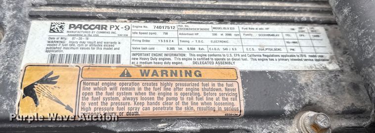 image for item EG1839 2017 Peterbilt 337 truck cab and chassis