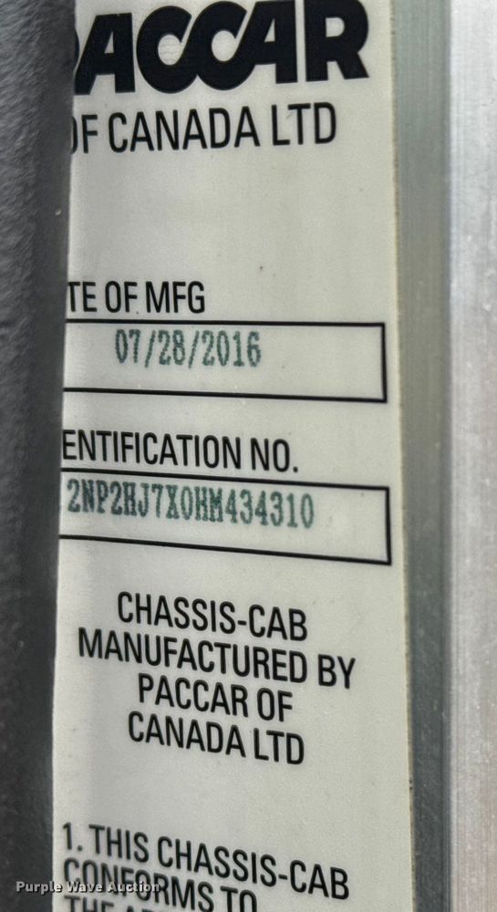 image for item EG1839 2017 Peterbilt 337 truck cab and chassis