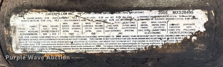 image for item EN5909 Caterpillar C15 Acert engine