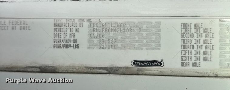 image for item EU6498 2007 Freightliner Century Class semi truck