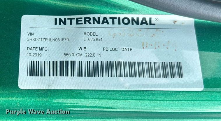 image for item YA0558 2020 International LT625 semi truck