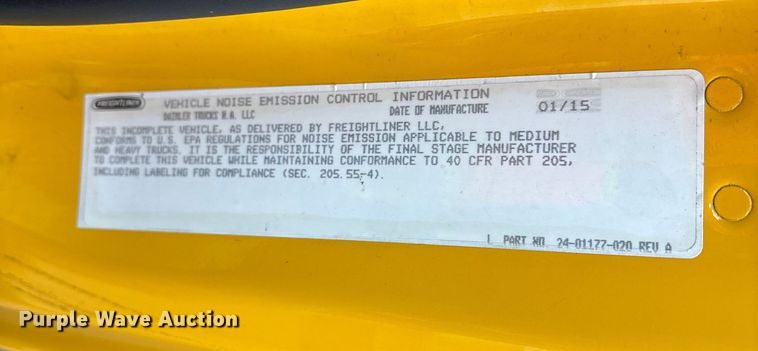 image for item YA1091 2016 Freightliner Business Class M2 box truck