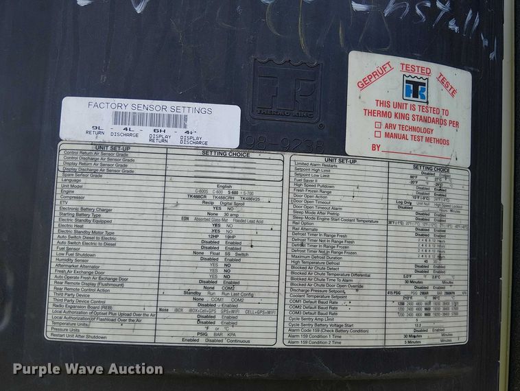 image for item YA1355 2016 Utility VS2RA refrigerated van trailer