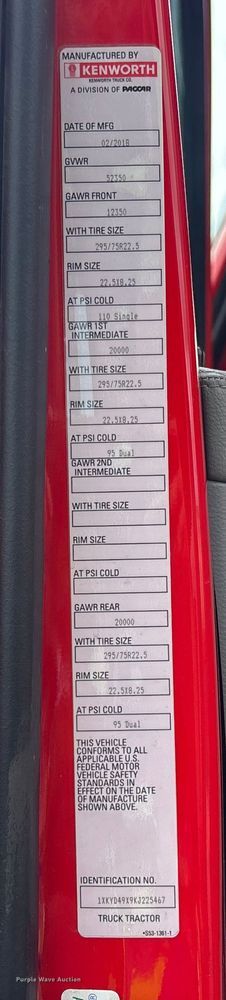 image for item YA1431 2019 Kenworth T680 semi truck