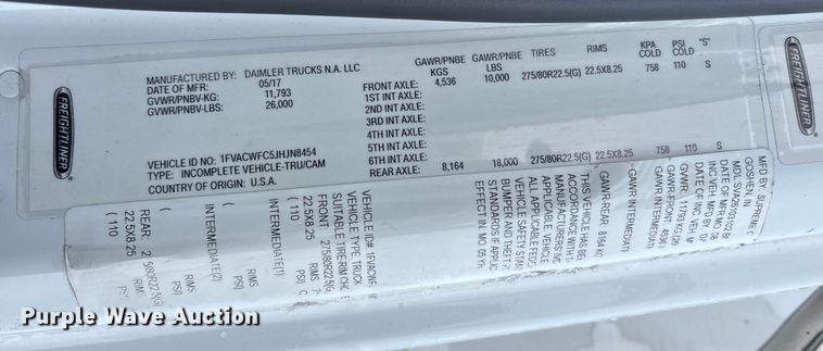 image for item YA1629 2018 Freightliner Business Class M2 box truck