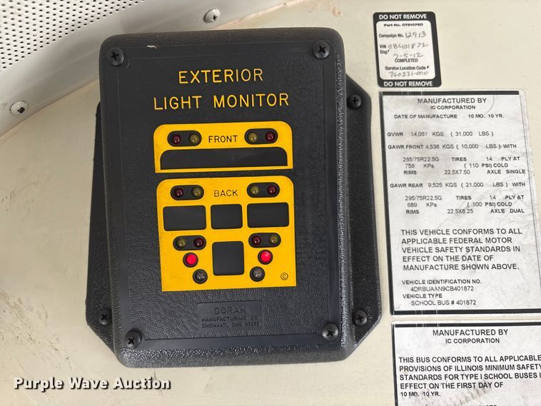 image for item DT6488 2012 IC Bus PB105 school bus