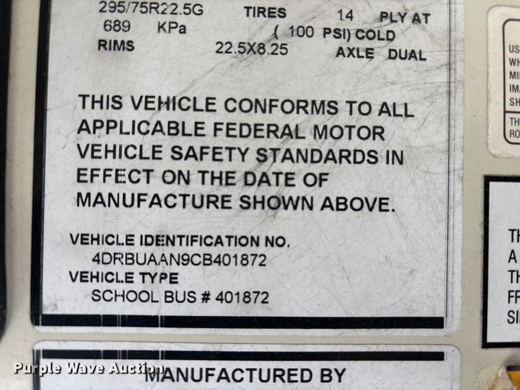 image for item DT6488 2012 IC Bus PB105 school bus