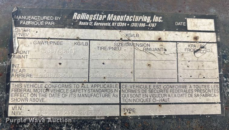 image for item DU0298 2004 Rollingstar fiber optic splicing trailer