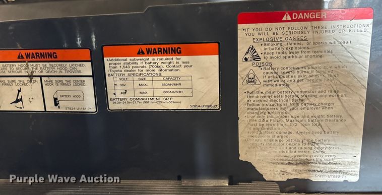 image for item DU0336 2015 Toyota 8FBE18U forklift