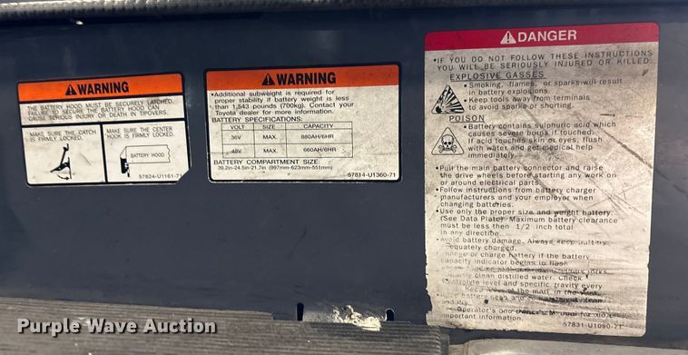 image for item DU0337 2015 Toyota 8FBE18U forklift