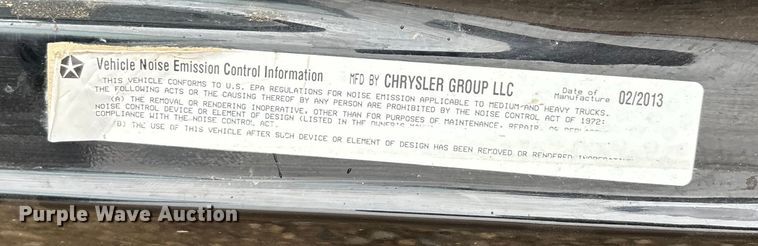 image for item DW7366 2013 RAM 3500 flatbed pickup truck