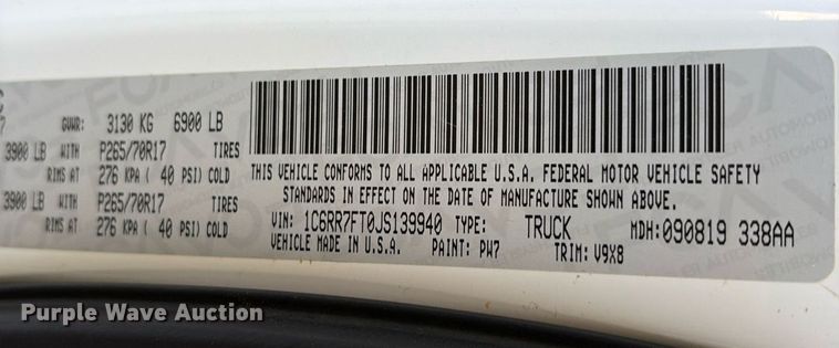 image for item DY0861 2018 RAM 1500 Crew Cab pickup truck