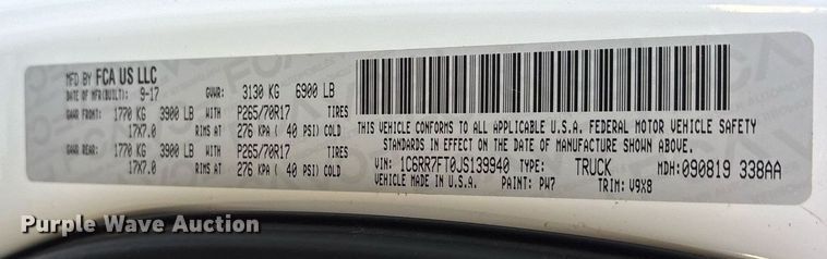 image for item DY0861 2018 RAM 1500 Crew Cab pickup truck