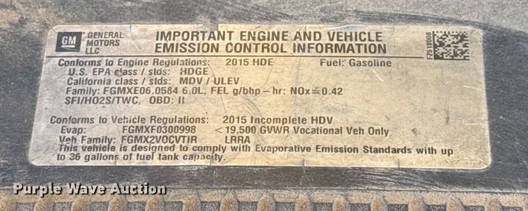 image for item EE3432 2015 Chevrolet Silverado 3500HD utility bed pickup truck