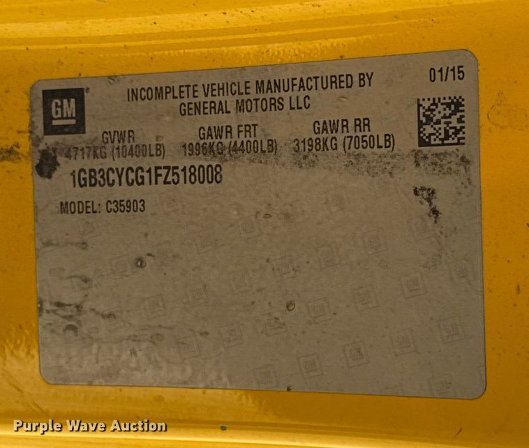 image for item EE3432 2015 Chevrolet Silverado 3500HD utility bed pickup truck