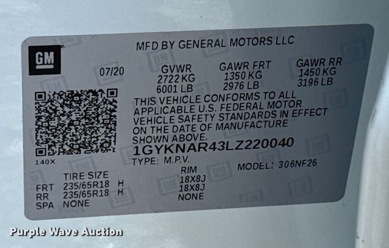 image for item EE3437 2020 Cadillac XT5 SUV