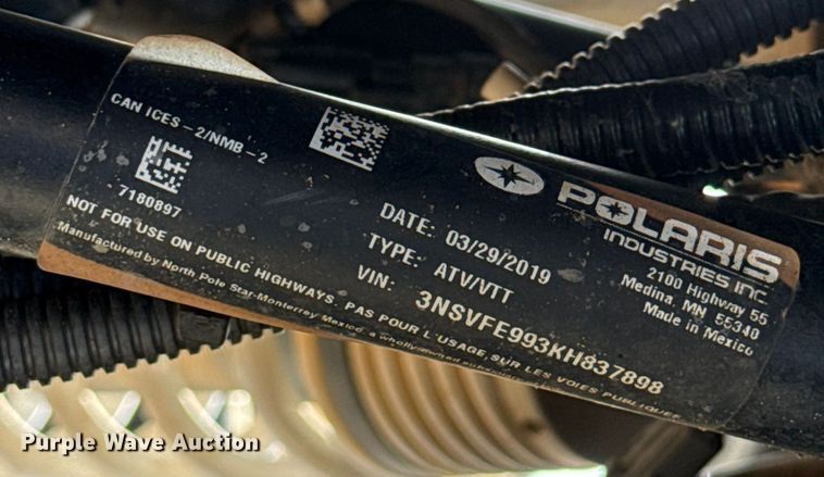 image for item EE3441 2019 Polaris RZR 1000 utility vehicle